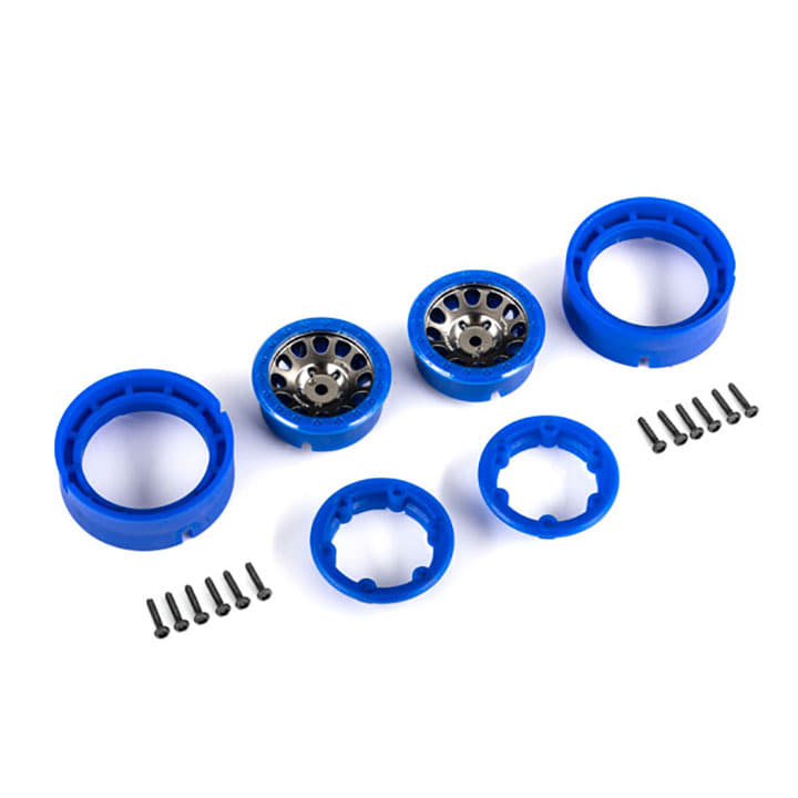 AX9781-BLKBL Wheels, 1.0&quot;,Method Race Wheels® 105 Beadlock-satin black chrome with blue beadlock(2)