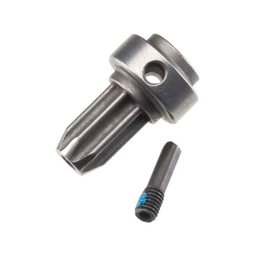 AX6888X Drive hub front hardened steel (1)/ screw pin (1) (fits Slash 4x4)