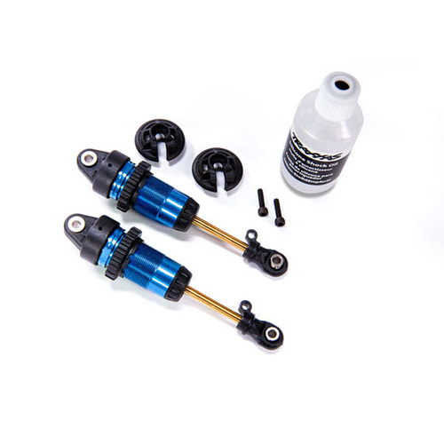 AX7461 Shocks, GTR long blue-anodized, PTFE-coated bodies with TiN shafts