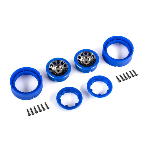 AX9781-BLKBL Wheels, 1.0&quot;,Method Race Wheels® 105 Beadlock-satin black chrome with blue beadlock(2)