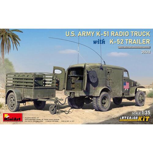BE35418 1대35 US ARMY K-51 통신 트럭(K-52트레일러 포함)-인테리어킷