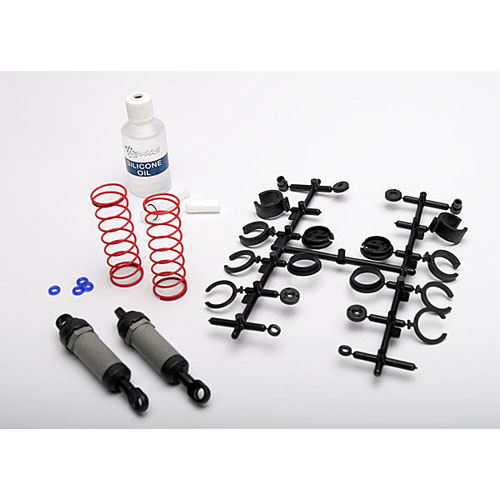 AX3760A Ultra Shocks (grey) (long) (complete w/ spring pre-load spacers &amp; springs) (2)