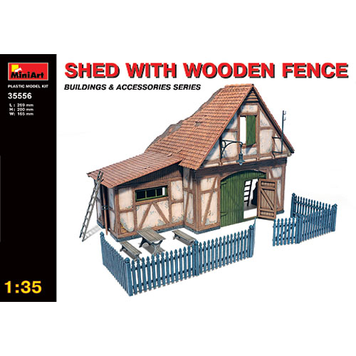 BE35556 1/35 Shed with Wooden Fence