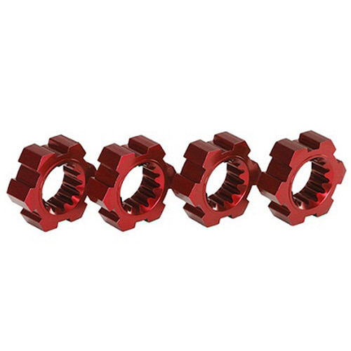 AX7756R Wheel hubs, hex, aluminum (red-anodized) (4)