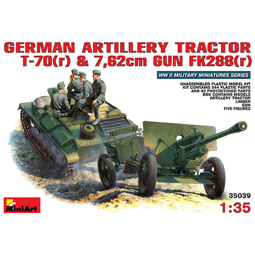 BE35039 1/35 German Artillery Tractor T-70(r) and 762cm FK 288(r) w/Crew(전차 인형 포 포함)
