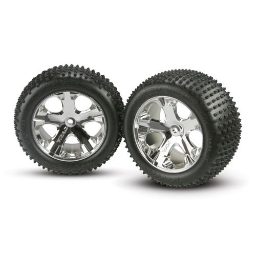 AX3770 Tires &amp; wheels assembled glued (2.8&#039;&#039;) (electric rear) (2)