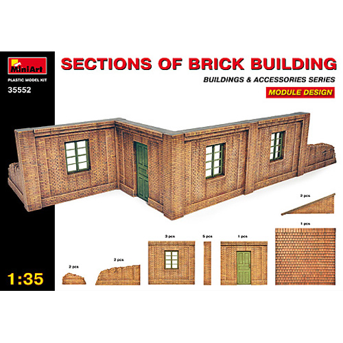 BE35552 1/35 Sections of Brick Building. Module design