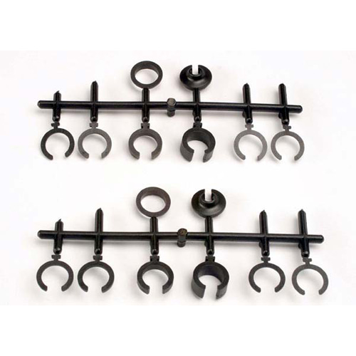AX2668 Spring retainers upper &amp; lower (2)/ spring pre-load spacers: 1mm (4)/ 1.5mm (2)/ 2mm (2)/ 4mm (2)/ 8mm (2) (Big Bore Shocks)