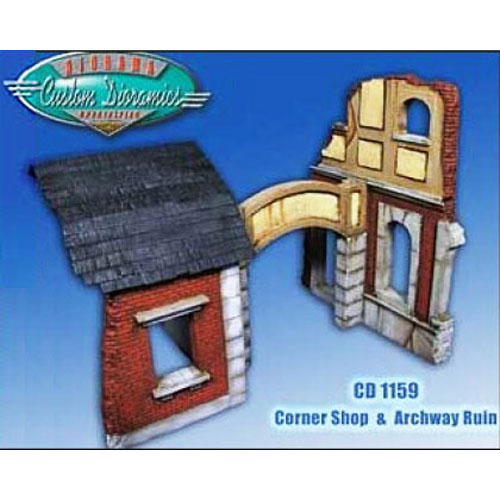 ESCD1159 1/35 Corner Shop &amp; Archway Ruin