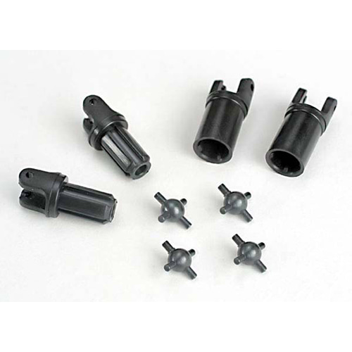 AX4851 Driveshafts telescopic (external-splined (2) &amp; internal-splined (2))/ metal U-joints (4)