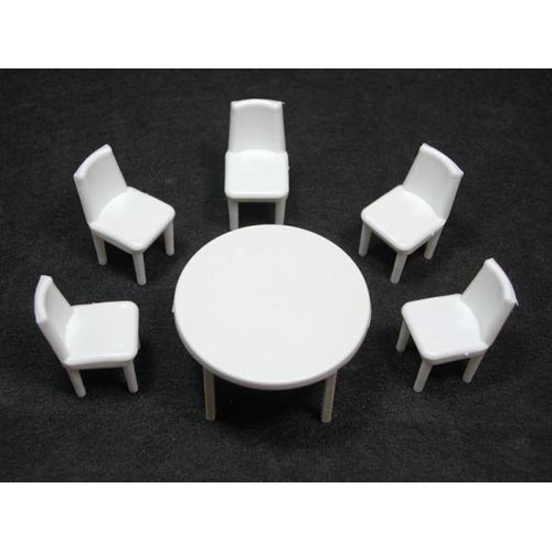 FS5752905 1/25 원형테이블과 의자셋 (테이블1의자5)