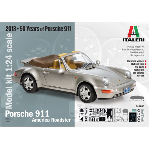 BI3680 1/24 Porsche 911 Carrera America Roadster (50 Years of Porsche 911 official licensed product)
