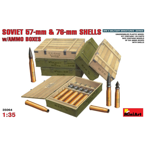 BE35064 1/35 Soviet 57mm and 76mm Shells w/ Ammo Box(포탄상자 6개 포함)