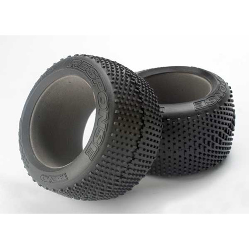 AX5471 Tires Response racing 3.8&quot; (soft-compound narrow profile short knobby design)/ foam inserts (2)