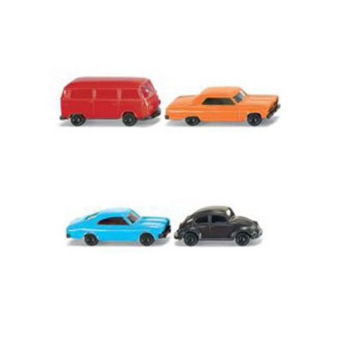 JC91005 1/160 3 Cars+1 Mini bus Set(VW Microbus Chevelle Malibu VW 1300 Beetle)