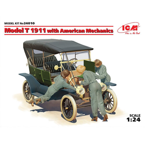 BICM24010 1/24 Model T 1911 Touring with American Mechanics -차량 및 인형 포함