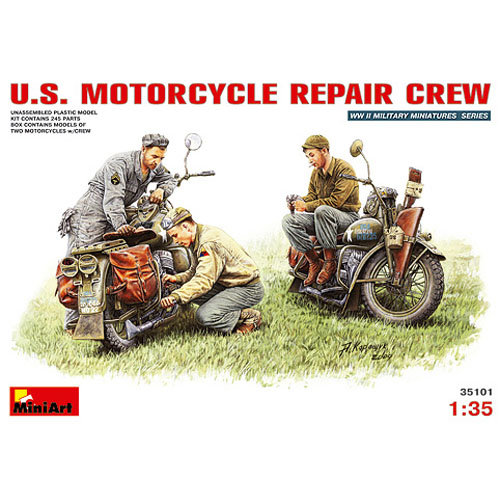 BE35101 1/35 U.S. Motorcycle Repair Crew