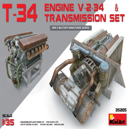 BE35205 1/35 T-34 ENGINE V-2-34 &amp; TRANSMISSION