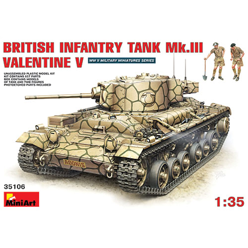 BE35106 1/35 British Infantry Tank Mk III Valentine Mk V w/Crew
