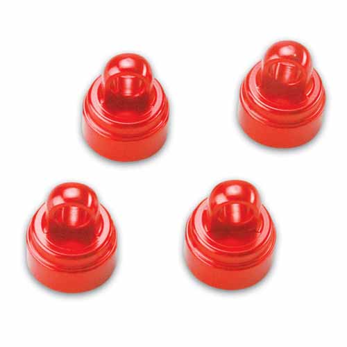 AX3767X Shock caps aluminum (red-anodized) (4) (fits all Ultra Shocks)