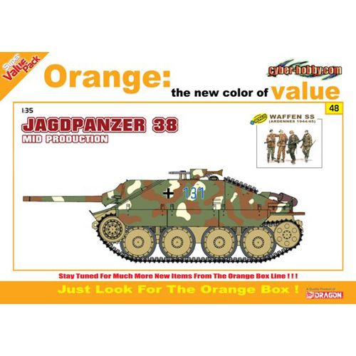 BD9148 1/35 Jagdpanzer 38 (Hetzer) Mid Production + Waffen Grenadier Ardennes 1944 Figure Set(Orange)