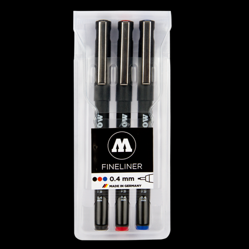 M703050 MOLOTOW™ FINELINER set 검정,빨강,파랑
