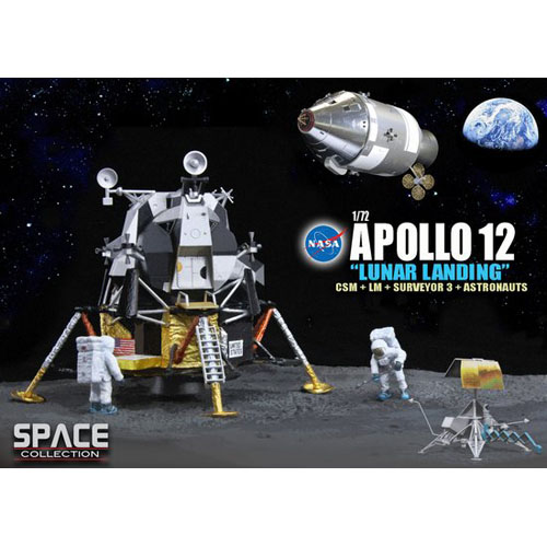 BD50387 1/72 Apollo 12 &#039;Lunar Landing&#039; CSM + Lunar Module &#039;Intrepid&#039; + Surveyor 3 + Astronauts
