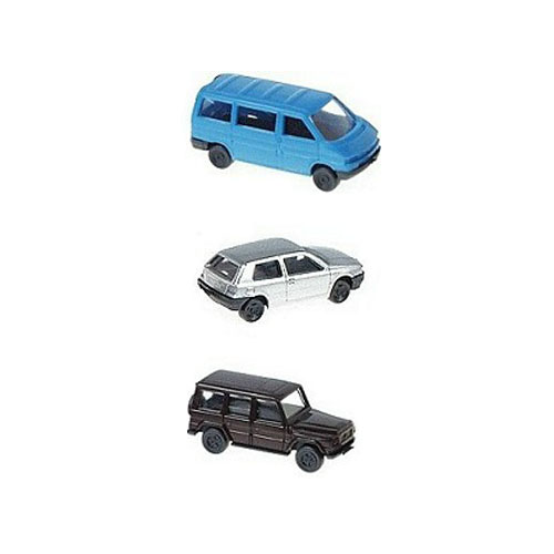 JC91605 1/160 Van Auto and Modern Jeep Set / 3대 (blue silver and dr.brown)