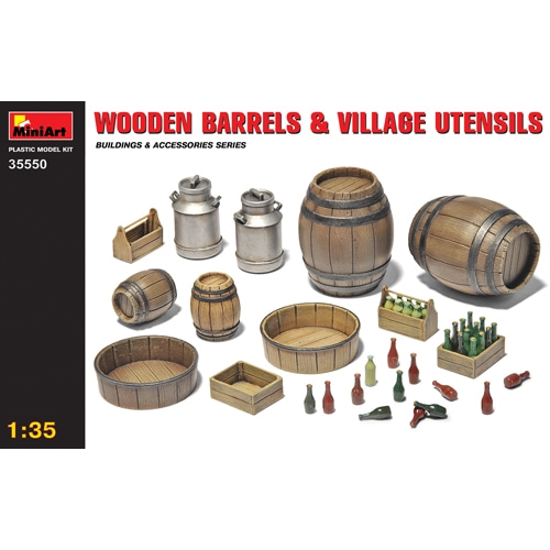 BE35550 1/35 Wooden Barrels &amp; Village Utensils